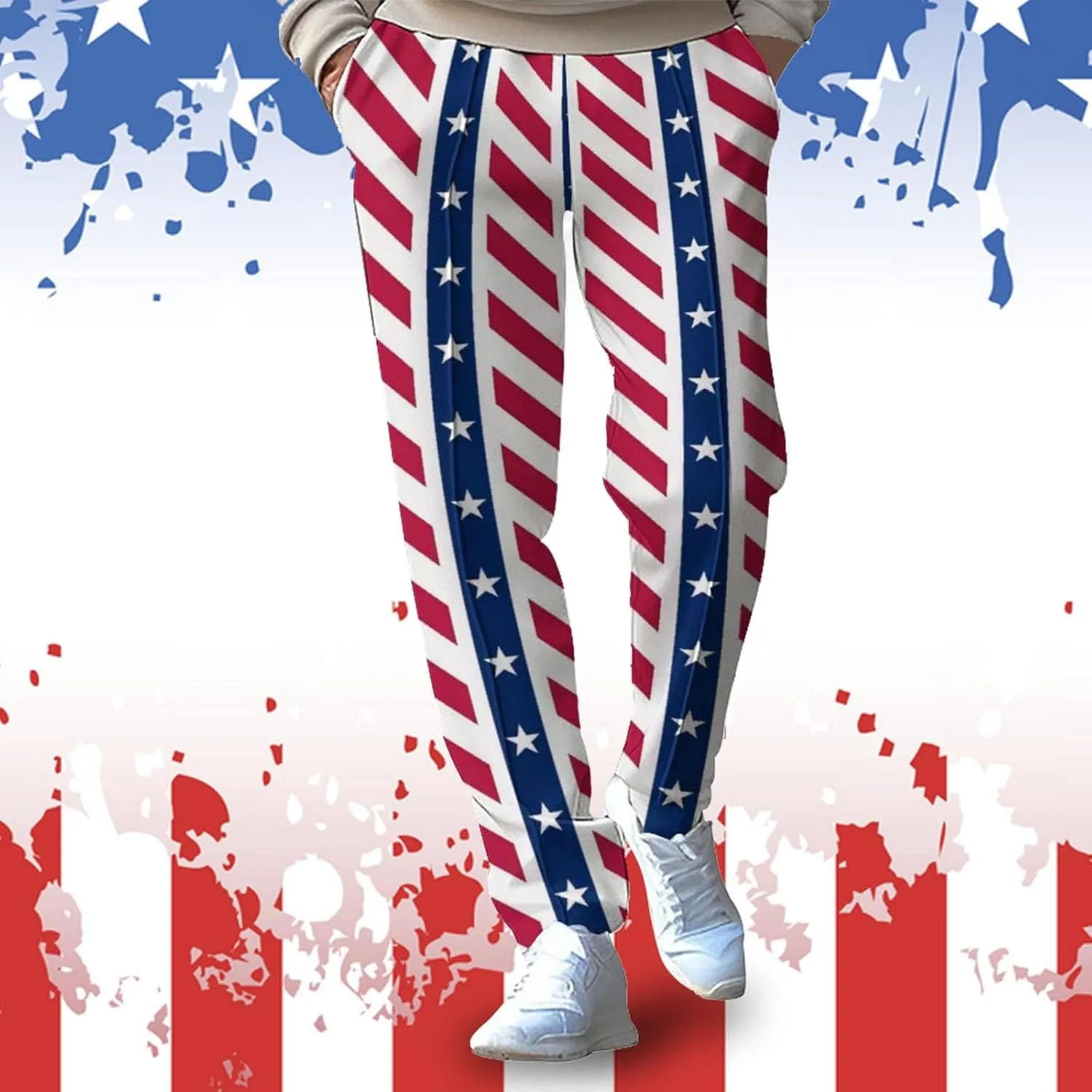 Men's Color Block Slacks Irregular Plaid Printed Casual Pants Beach Vacation Pants Elastic Waist Spring Trousers
