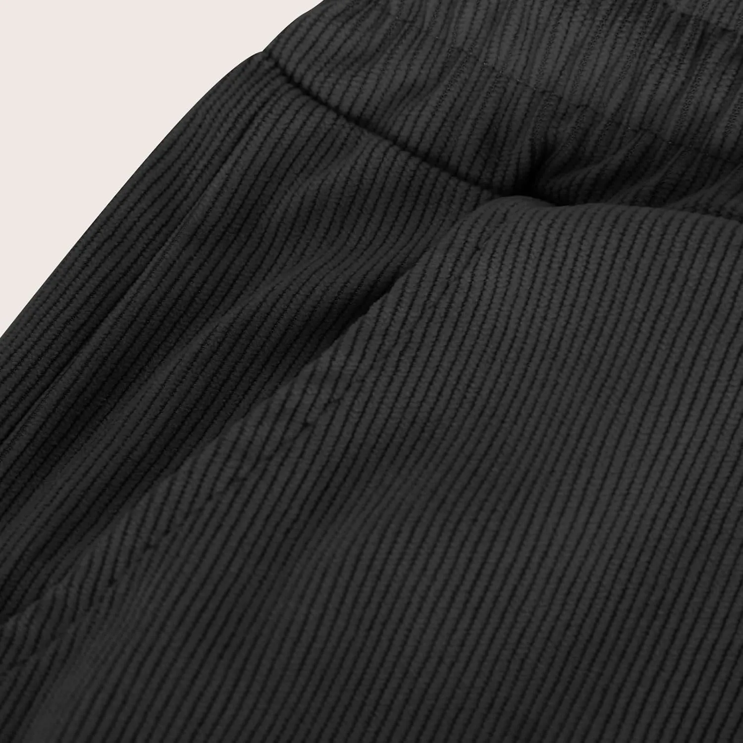 Men's Corduroy Pants Lightweight Casual Loose Drawstring Elastic Waist Straight Wide Leg Trousers with Pockets