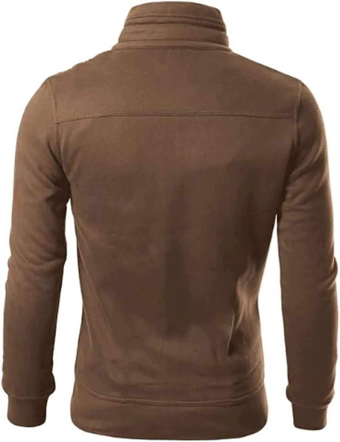 Mens Cotton Lightweight Jackets Multi Pockets Zip Stand Collar Windbreaker Slim Fit Work Coat Fall Winter Sport Top