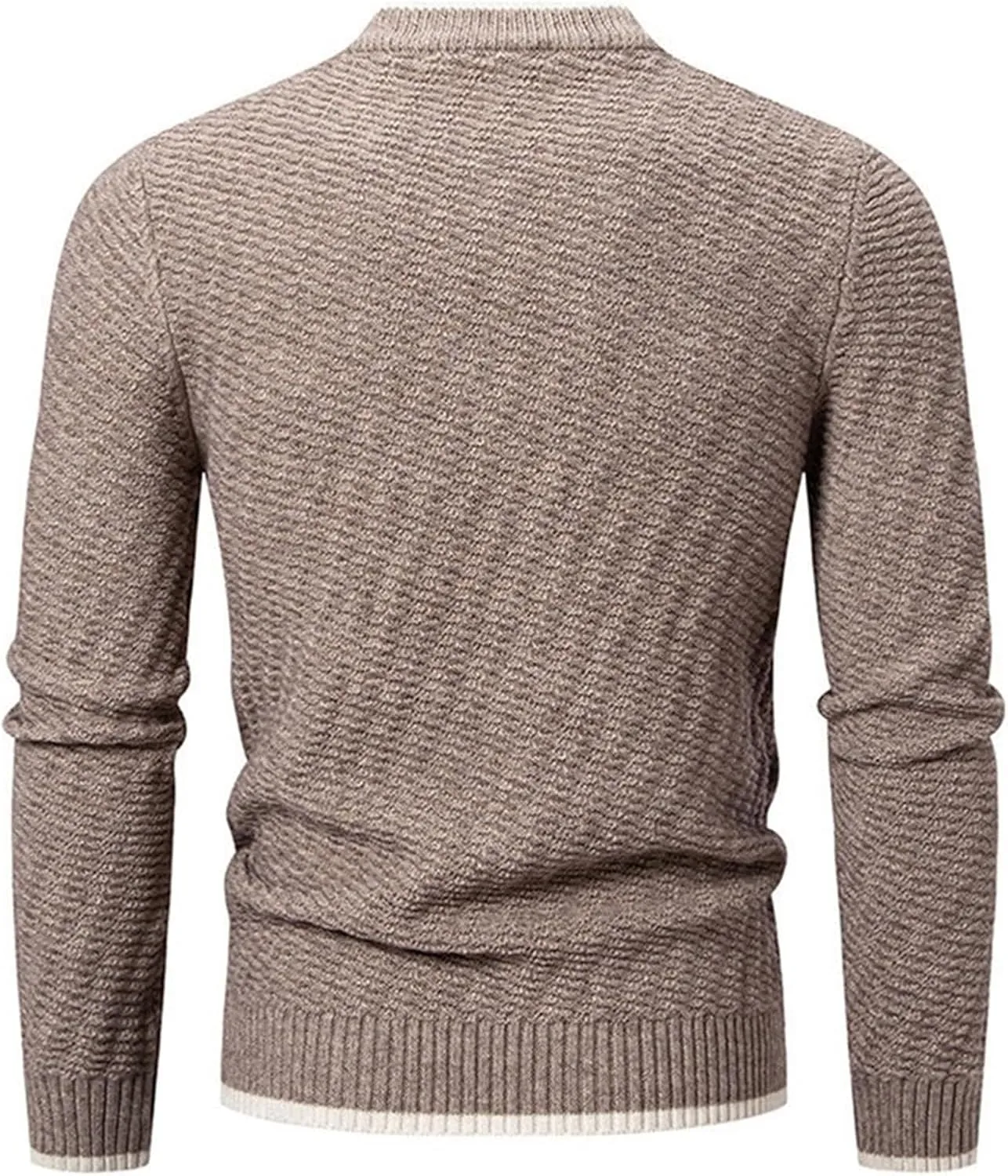 Men's Crewneck Knitted Pullover Sweater Slim Fit Mock Turtleneck Thermal Fall Knitwear Top Plus Size Comfort Sweaters