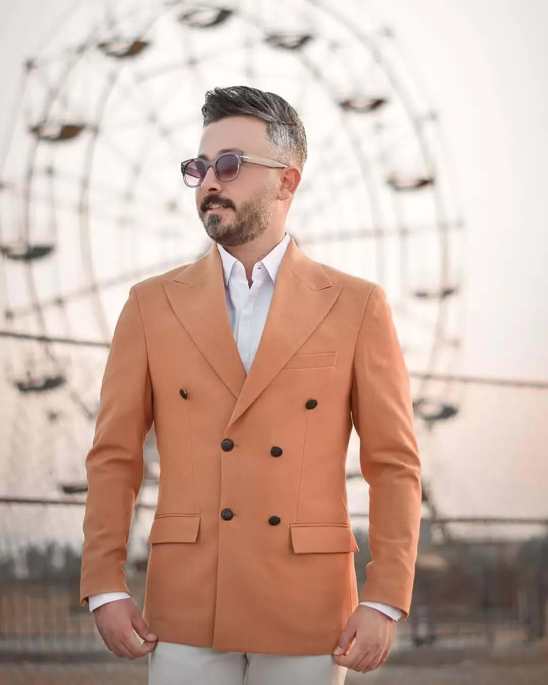 Men's Double Breasted Blazer Lightweight Sport Coat Blazers Solid Casual Suit Jackets for Men