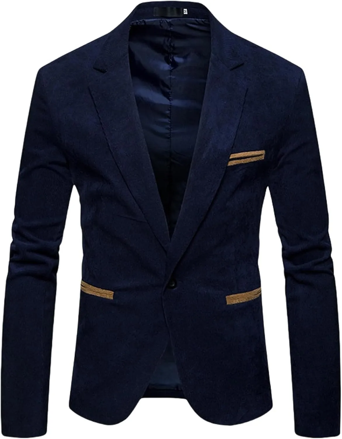 Men's Fall & Winter Slim Fit Corduroy Suit Jacket Blazer Velvet Blazer One Button Closure for Weddings Parties Dinner