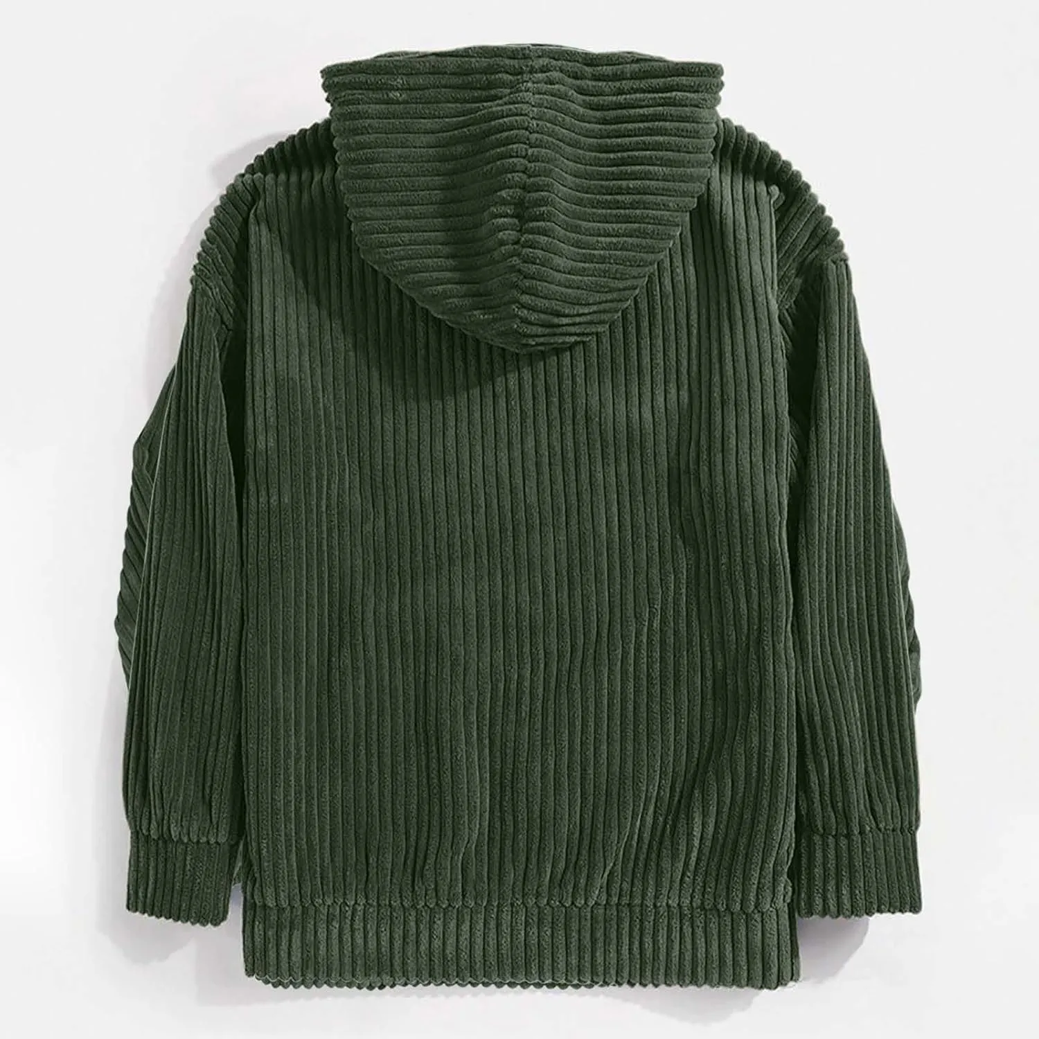 Men's Fall and Winter Hoodies 2024 Casual Long Sleeve Ribbed Knit Solid Sweatshirts Soft Pullover Tops with Pockets