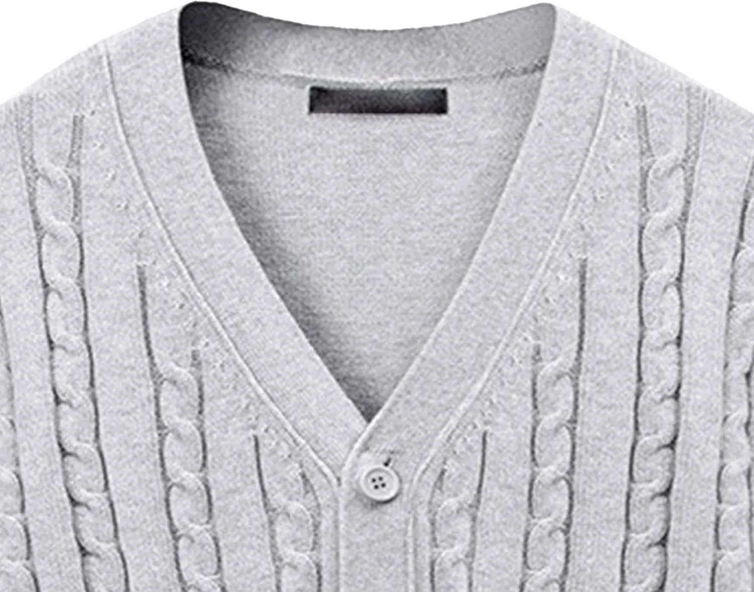 Mens Fashion Casual Slim Fit Cardigan Button Down Cable Knitted Open Sweater Stand Collar Ribbed Warm Cardigan