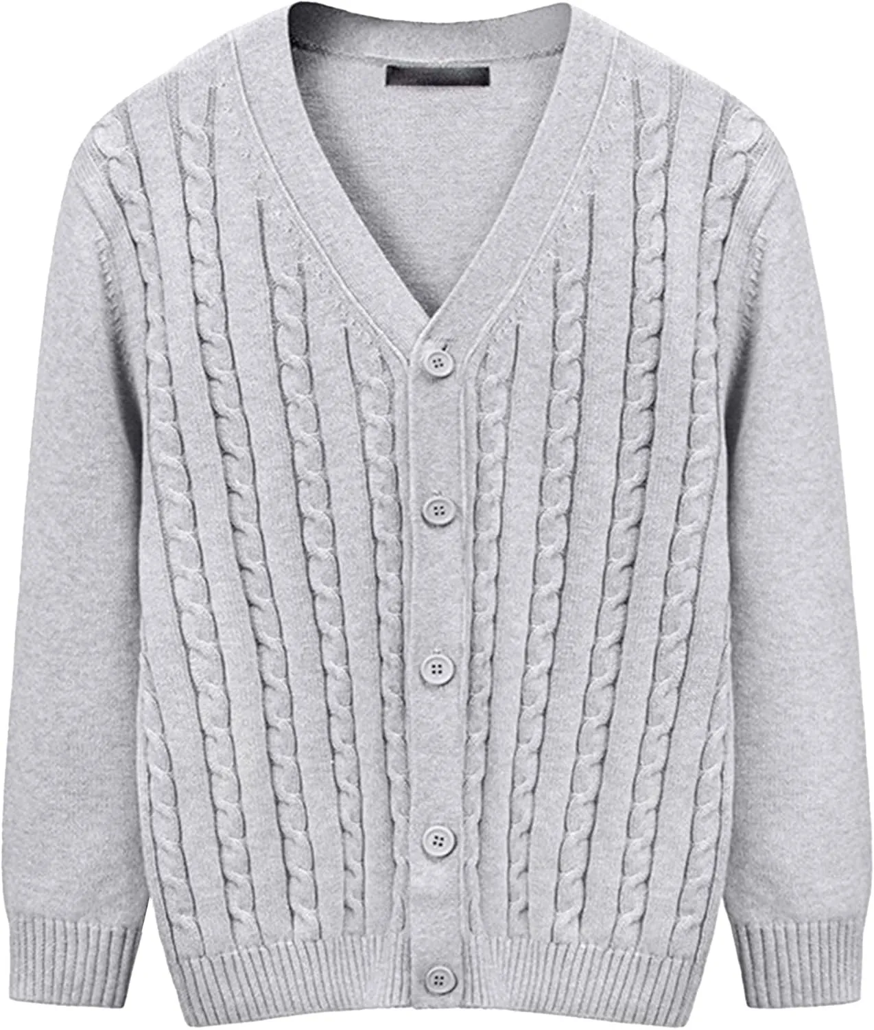 Mens Fashion Casual Slim Fit Cardigan Button Down Cable Knitted Open Sweater Stand Collar Ribbed Warm Cardigan