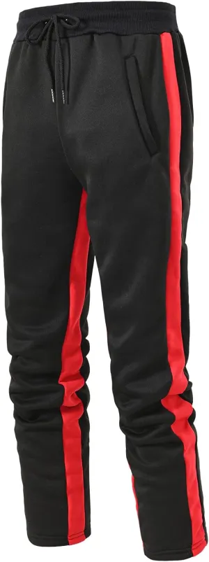 Mens Heavyweight Fleece Workout Joggers Winter Warm Gym Athletic Pants Big and Tall Comfy Work Trousers