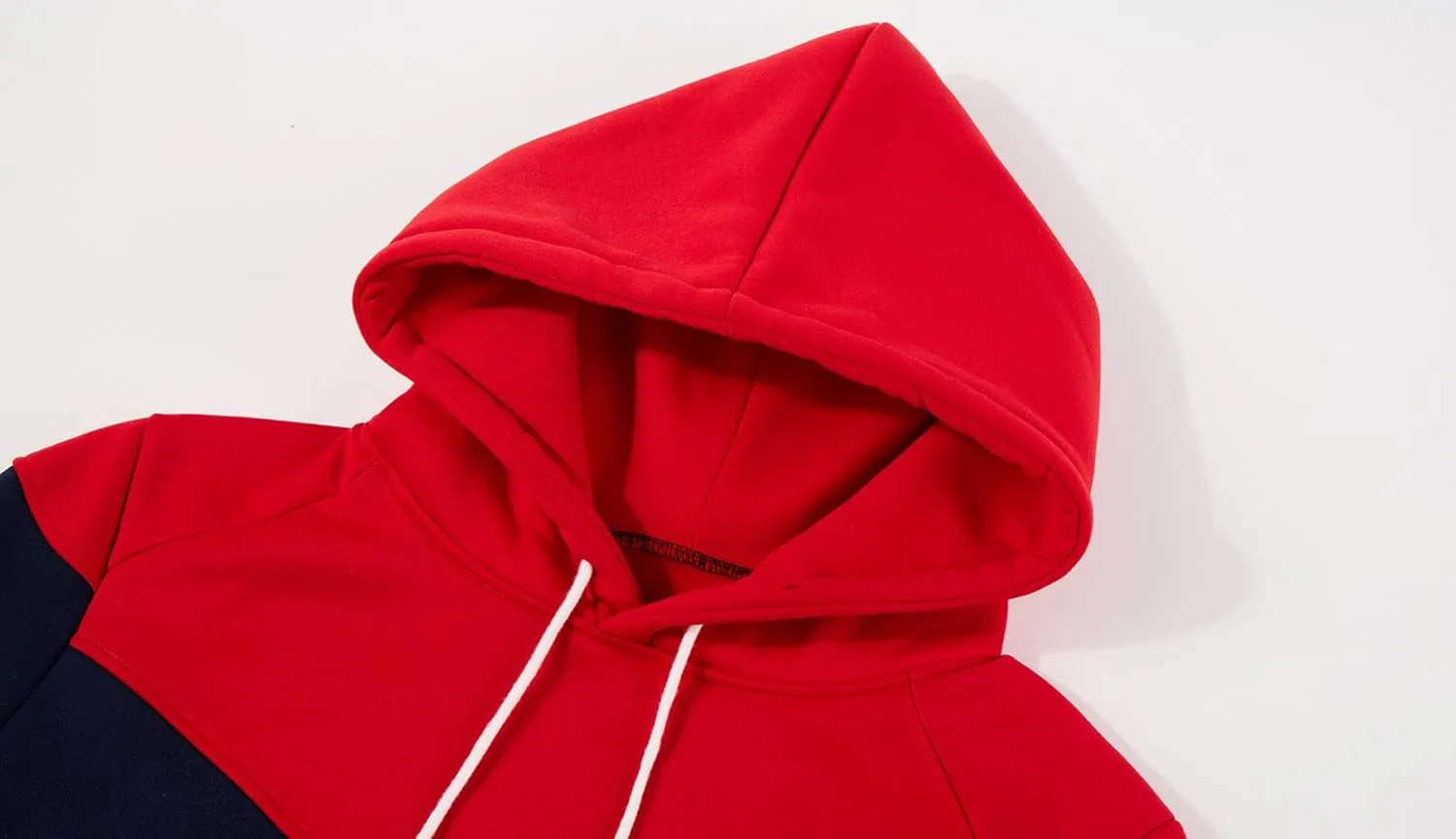 Mens Hoodies Patchwork Pullover Fleece Color Block Long Sleeve Sweatshirts Casual Tops with Pocket