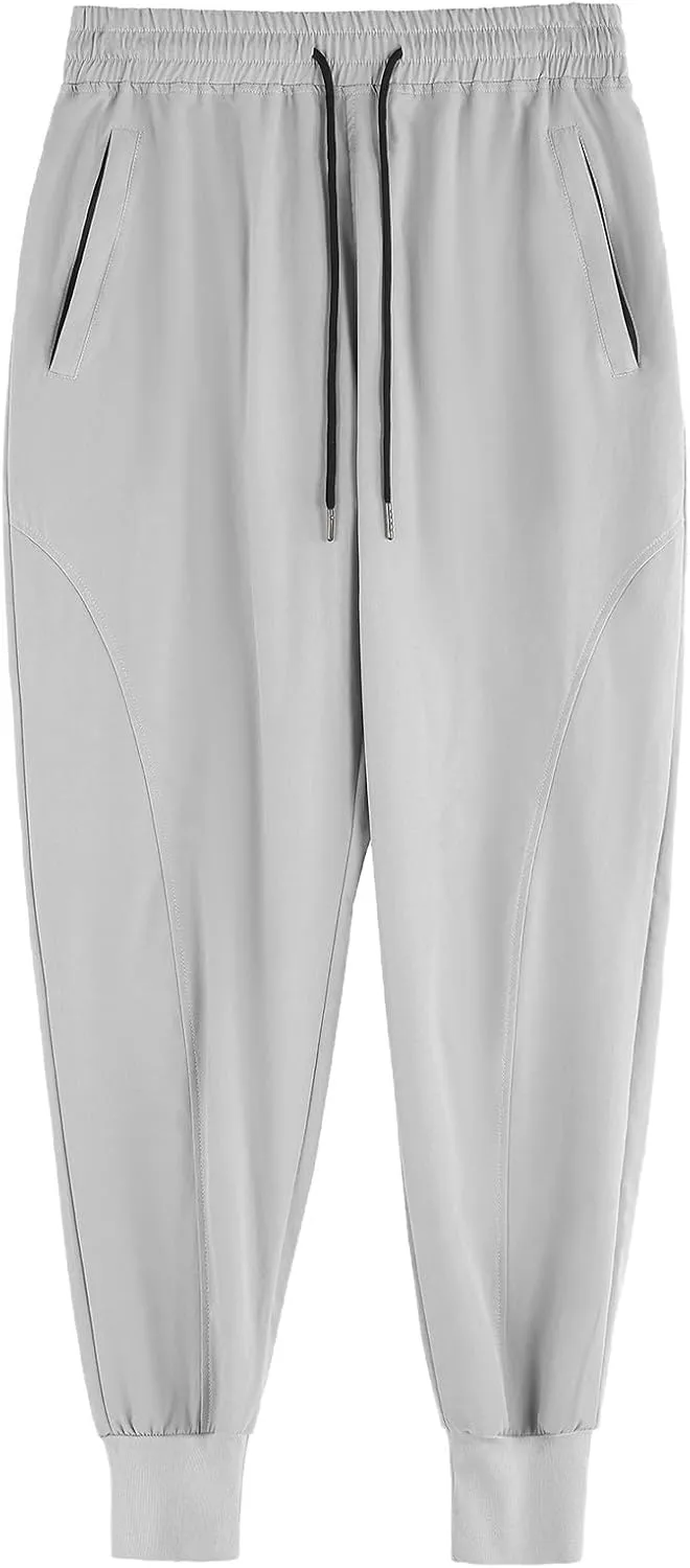 Mens Joggers with Pockets Gym Athletic Pants Workout Tapered Trousers Outdoor Sports Running Sweatpants for Summer