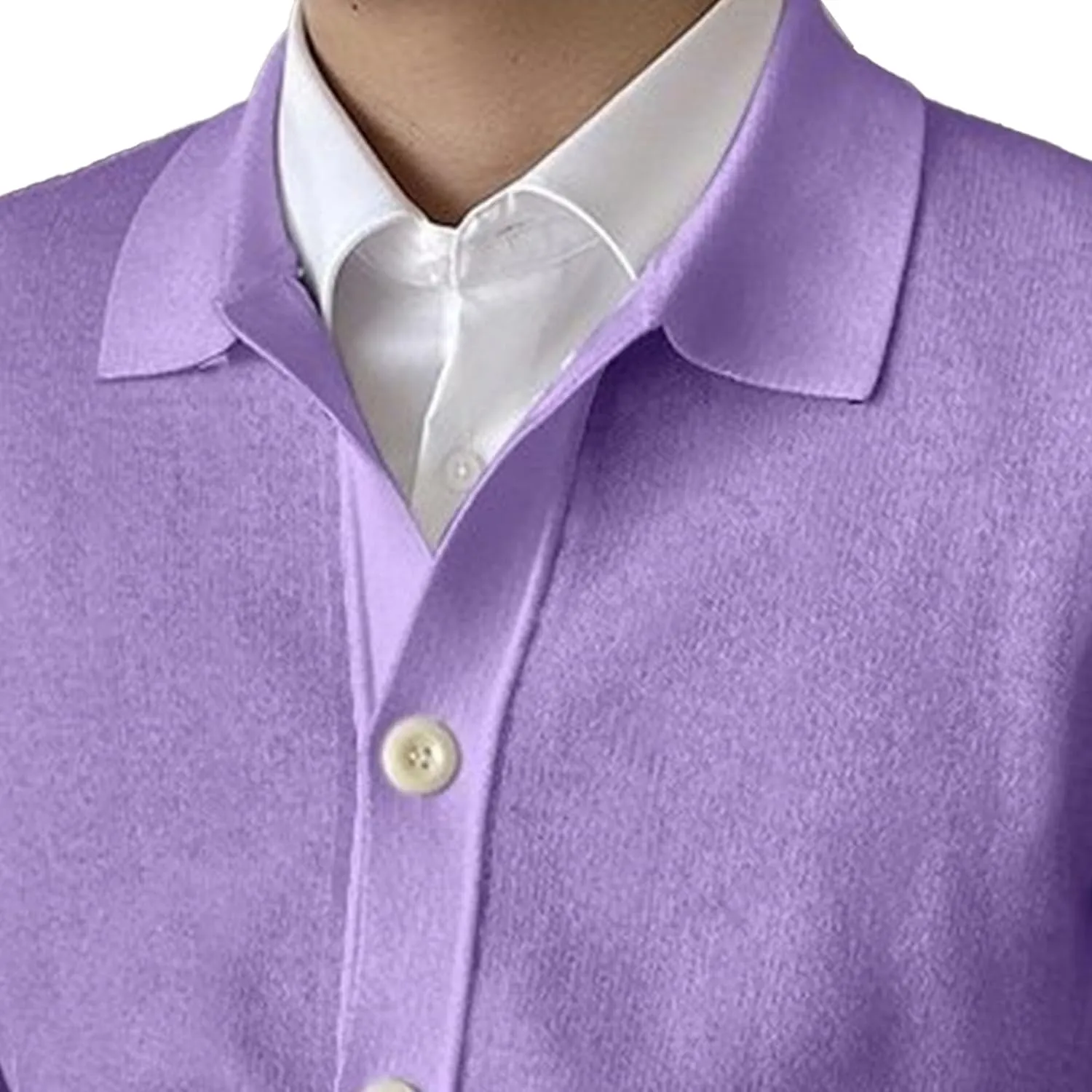 Men's Lapel Knitted Open Sweater Button Down Solid Knitwear Fall Warm Tops Long Sleeve V Neck Cardigans