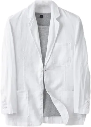 Men's Linen Blazer Thin Long Sleeve buttons Lapel Solid Color Slim Fit Suit Jackets