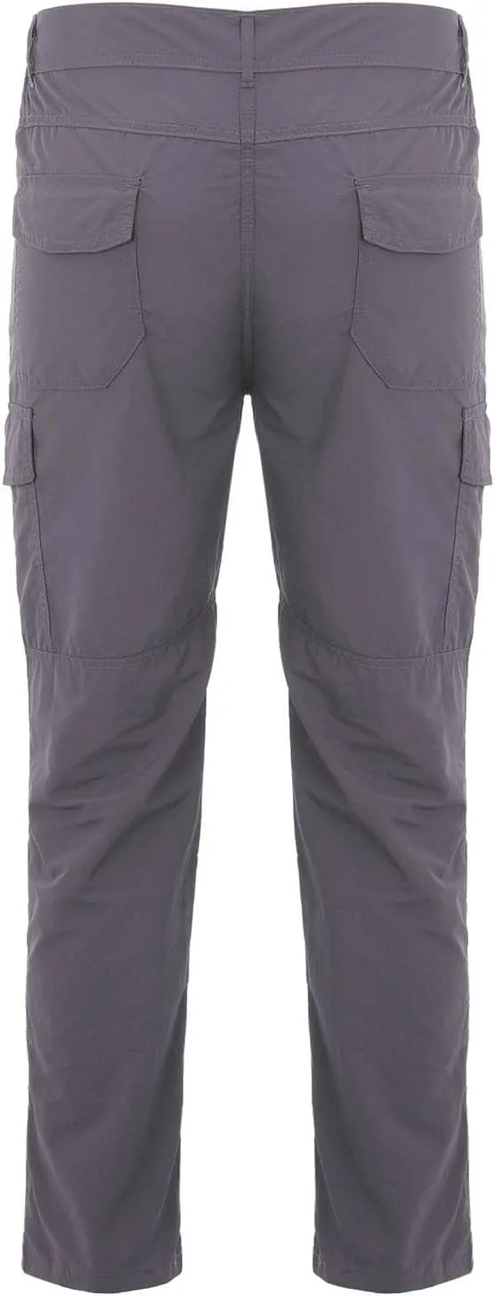 Mens Multi-Pocket Cargo Pants Cotton Simple Solid Color Leisure High Street Elastic Lace Outdoor Hiking Work