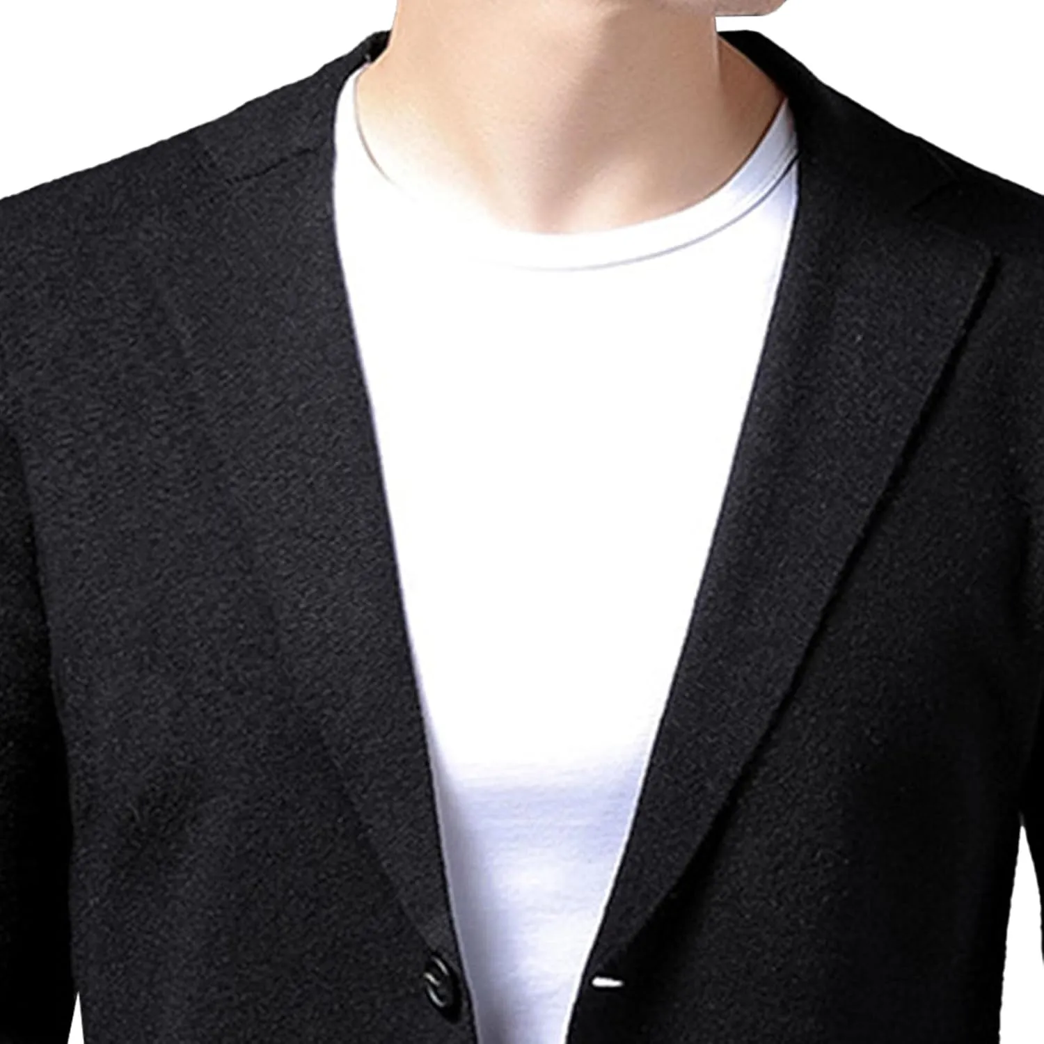 Mens Notched Lapel Cotton Cardigan Casual Knitted Comfor Clothes Coat Button Down Sweater Blazer Pockets