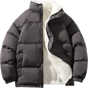 Men's Packable Puffer Jacket Coat Warm Jacket Fleece Lined Thicken Insulated Windproof Down Outwear Jackets, M-5XL