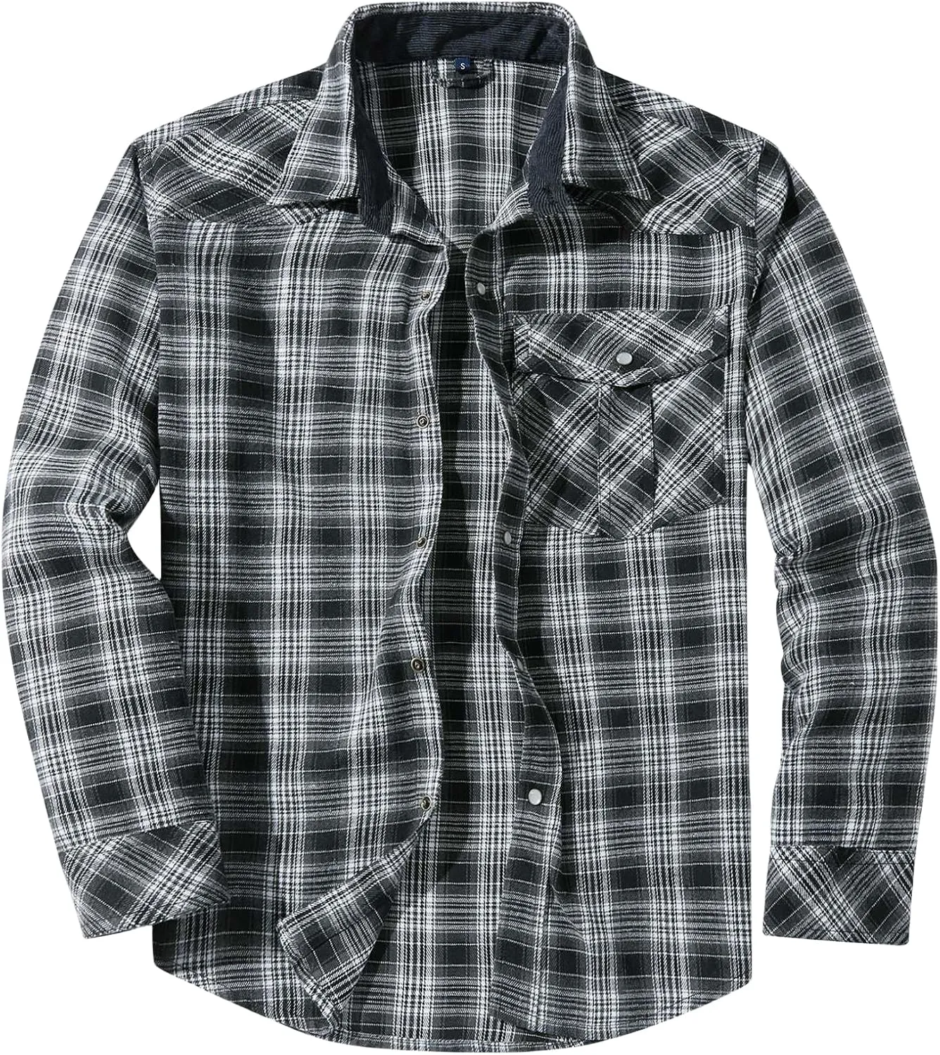 Mens Plaid Flannel Jackets Lapel Long Sleeves Cardigan Casual Coats Loose Button Down Tops Trendy Clothes