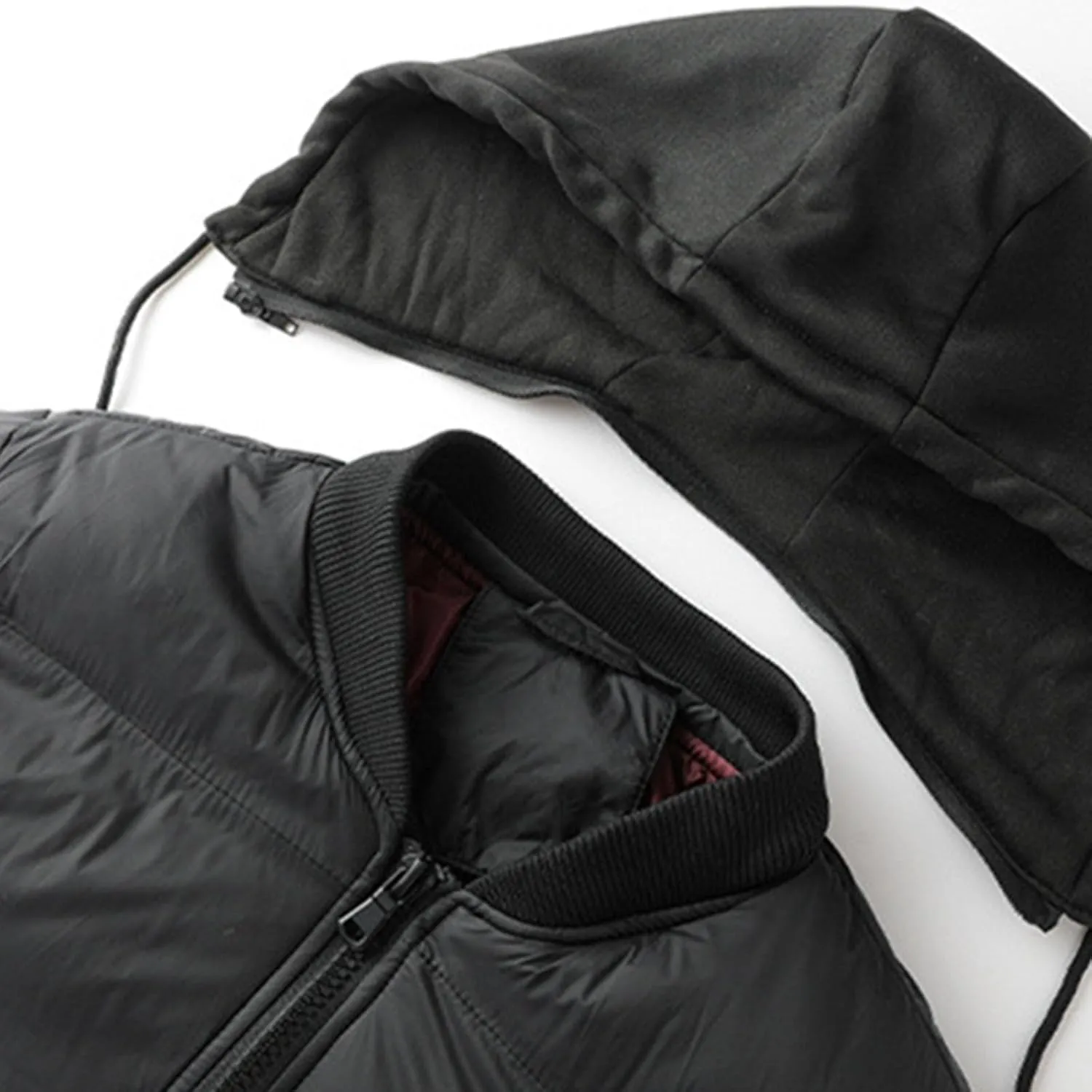 Mens Puffer Jackets Waterproof Hooded Insulated Thermal Down Coat Winter Puffy Jacket Outerwear for Running Travel