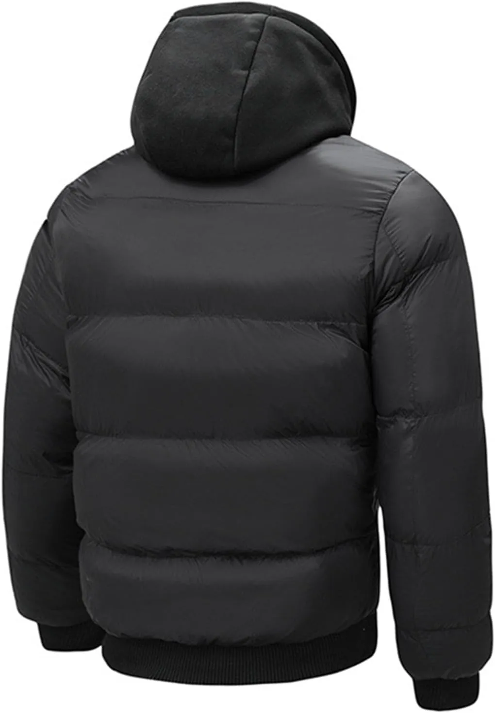 Mens Puffer Jackets Waterproof Hooded Insulated Thermal Down Coat Winter Puffy Jacket Outerwear for Running Travel