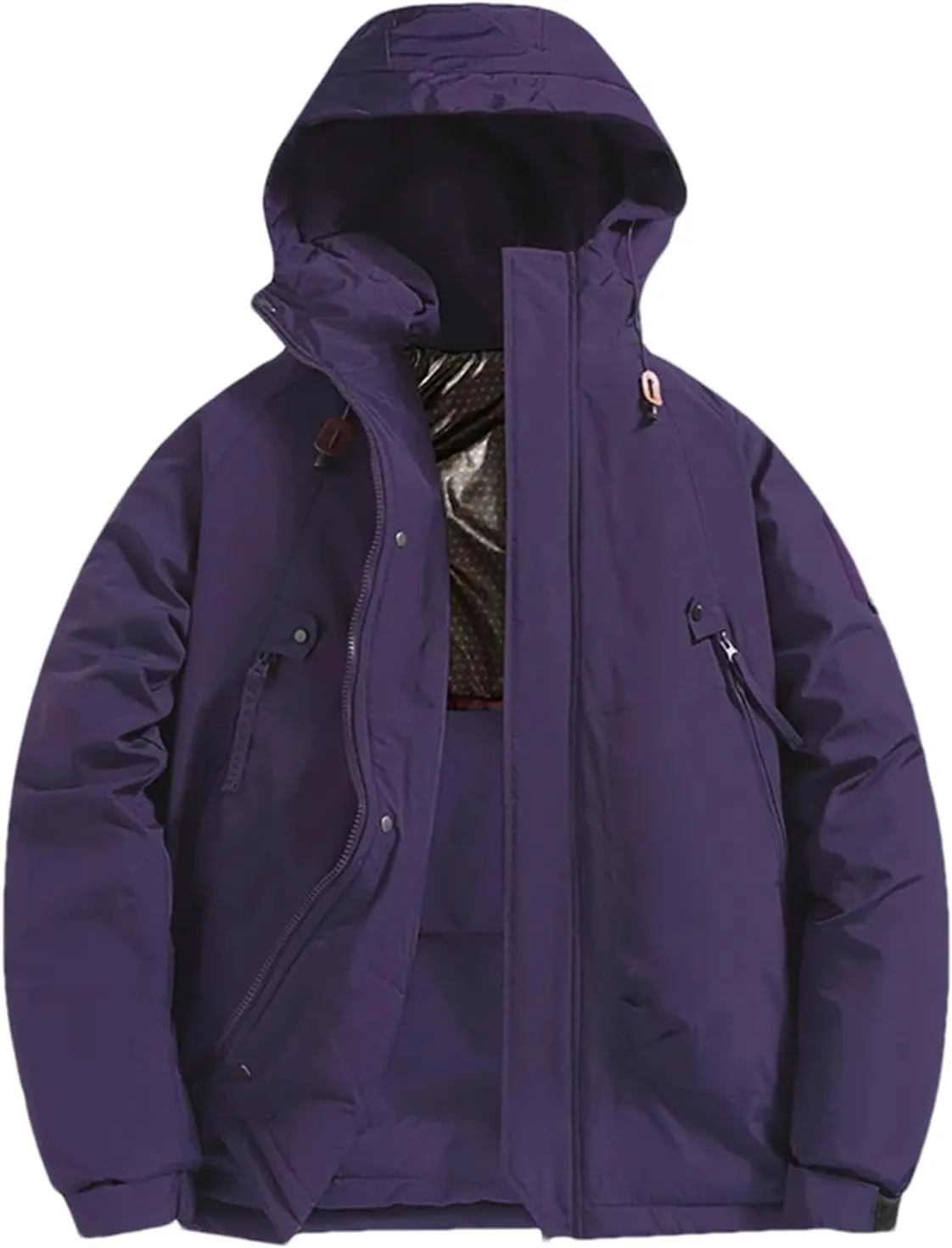 Men's Snow Camping Coat Outdoor Winter Thick Warm Jacket Casual Hooded Parka Outwear