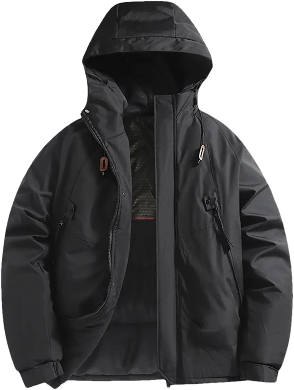 Men's Snow Camping Coat Outdoor Winter Thick Warm Jacket Casual Hooded Parka Outwear