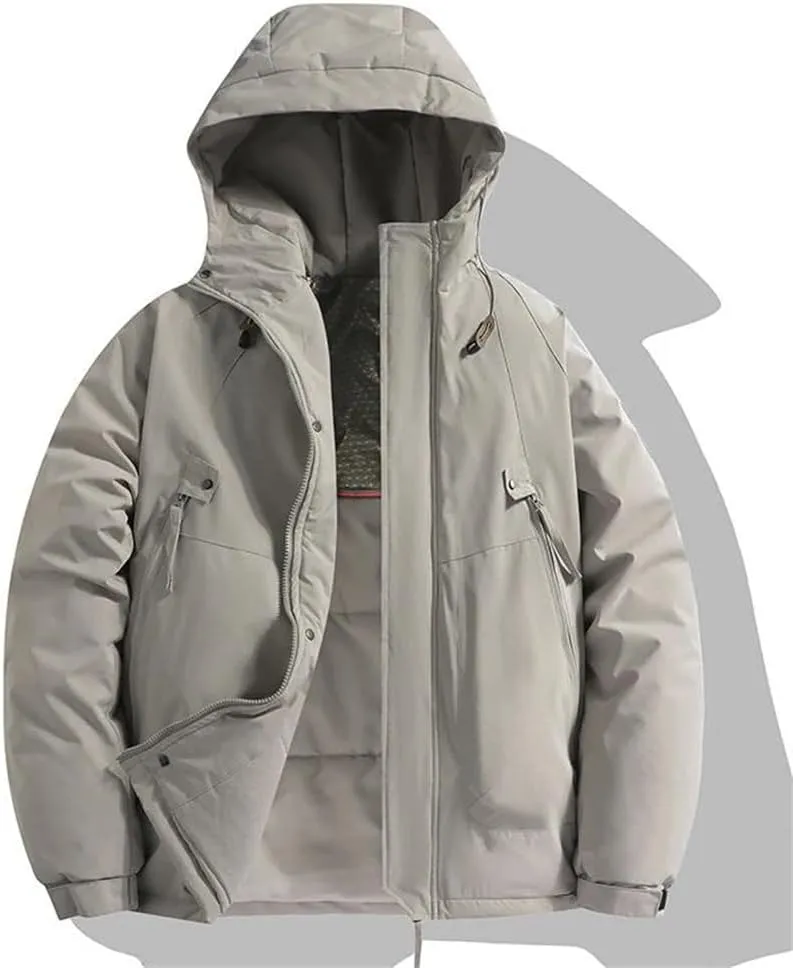 Men's Snow Camping Coat Outdoor Winter Thick Warm Jacket Casual Hooded Parka Outwear