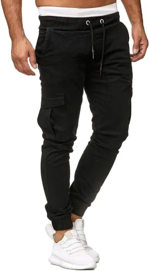 Mens Sweatpants Cargo Open Bottom Straight Leg Casual Loose Fit Baggy Athletic Jogger Pants with Pockets Men's Joggers