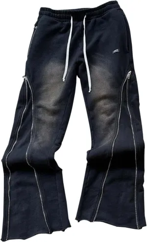 Mens Sweatpants Open Bottom Linen Beach Gym Stretch Business Outfits Athletic Resort Wear Yoga Sport Basketball