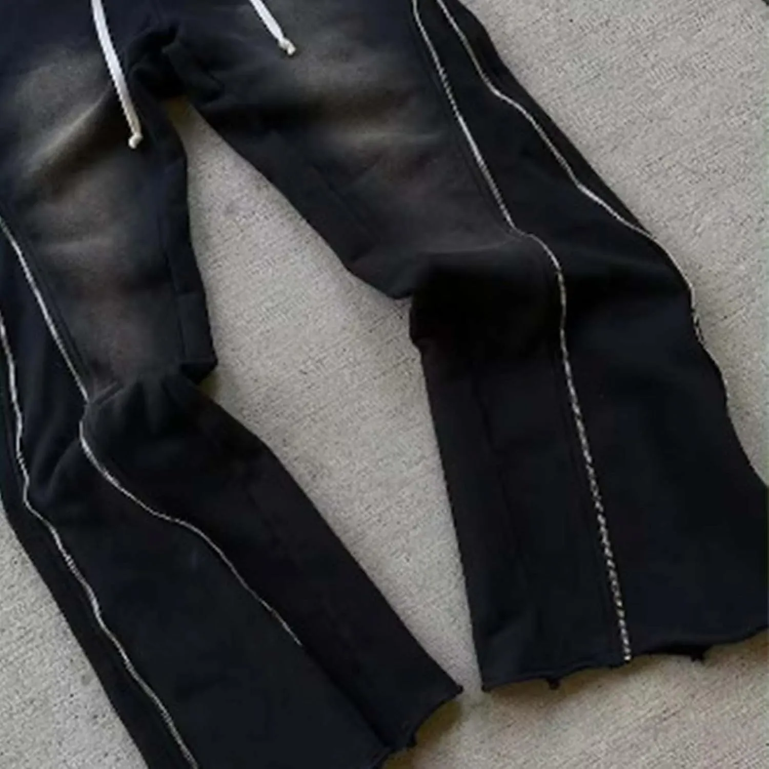 Mens Sweatpants Open Bottom Linen Beach Gym Stretch Business Outfits Athletic Resort Wear Yoga Sport Basketball