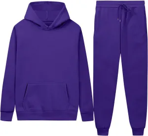 Mens Sweatsuit Hoodie Jogger Set 2 Piece Outfits Fleece Lined Sweatshirt Sweatpants Tracksuit with Pockets