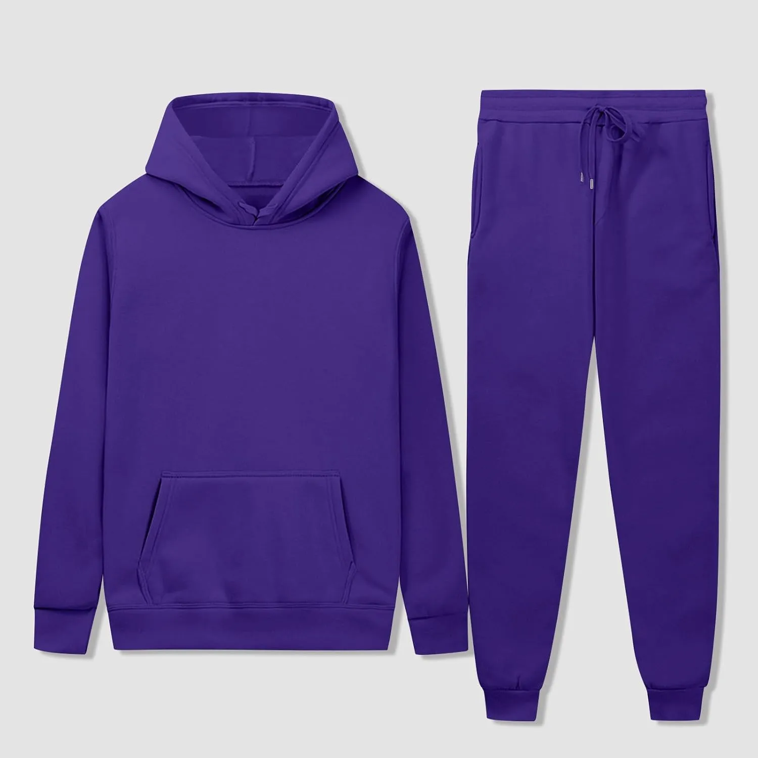 Mens Sweatsuit Hoodie Jogger Set 2 Piece Outfits Fleece Lined Sweatshirt Sweatpants Tracksuit with Pockets