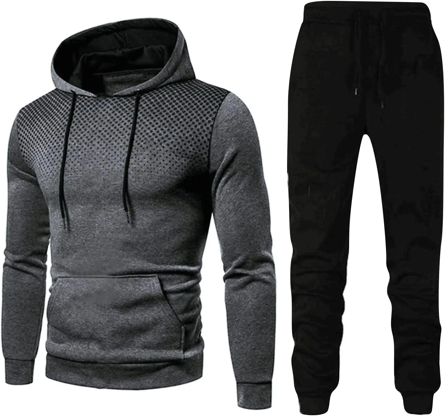 Men's Sweatsuits Track Suits Mens Full-Zip Sweatshirts Jogger Sweatpants Warm Sports Suit Gym Training Wear