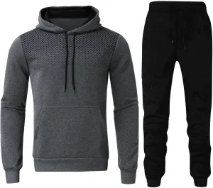 Men's Sweatsuits Track Suits Mens Full-Zip Sweatshirts Jogger Sweatpants Warm Sports Suit Gym Training Wear
