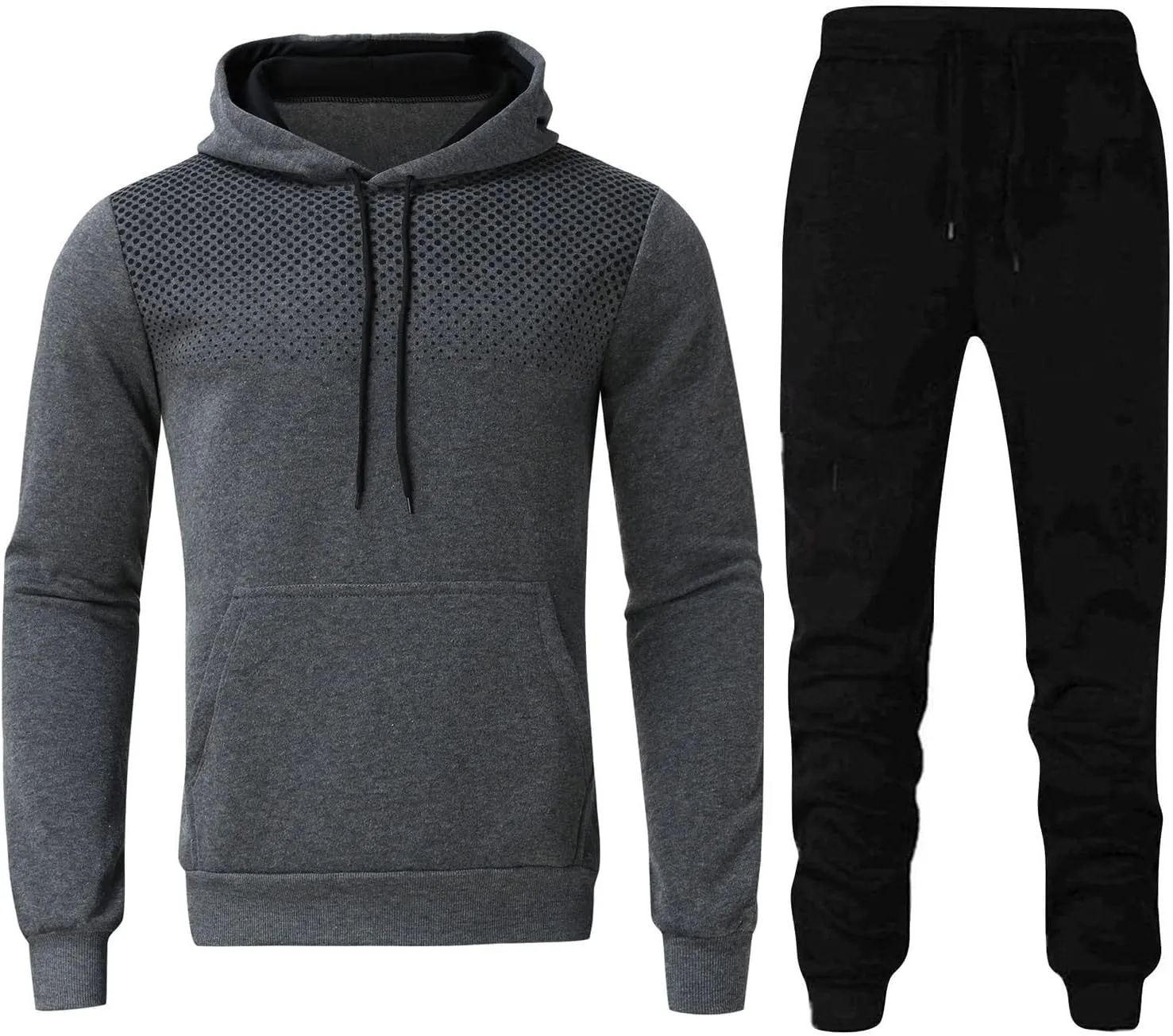 Men's Sweatsuits Track Suits Mens Full-Zip Sweatshirts Jogger Sweatpants Warm Sports Suit Gym Training Wear
