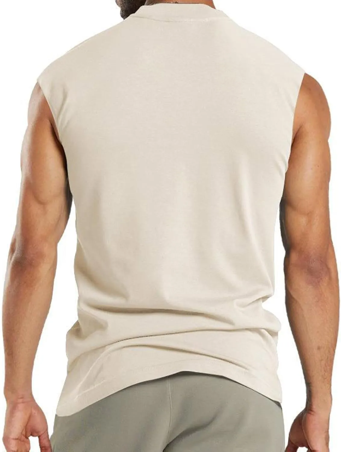Mens Tank Tops Summer Fashion 3 Buttons Color Block Sleeveless Shirts Regular Fit Workout Gym Athletic T-Shirts