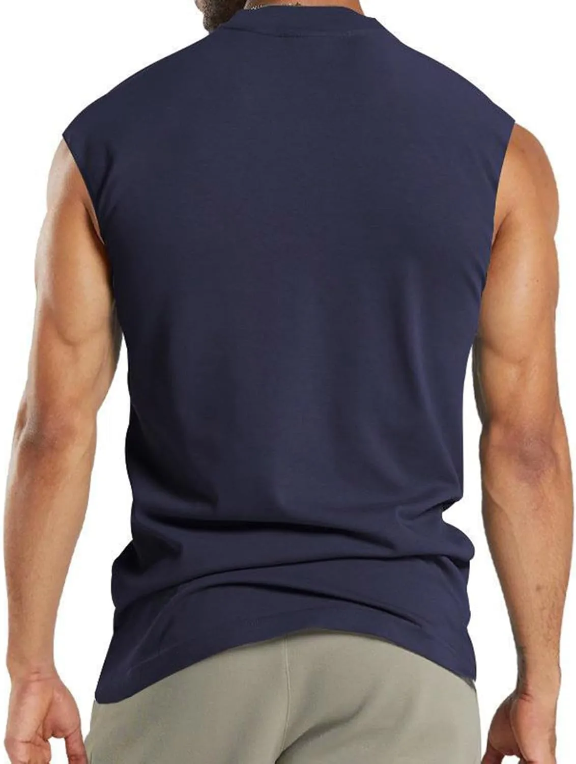 Mens Tank Tops Summer Fashion 3 Buttons Color Block Sleeveless Shirts Regular Fit Workout Gym Athletic T-Shirts