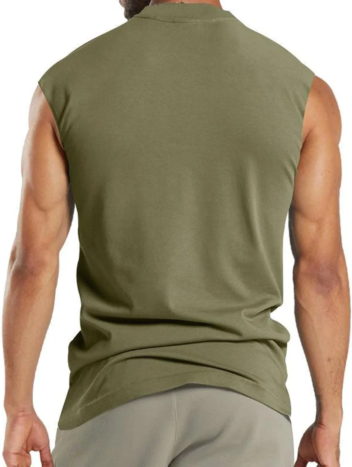 Mens Tank Tops Summer Fashion 3 Buttons Color Block Sleeveless Shirts Regular Fit Workout Gym Athletic T-Shirts