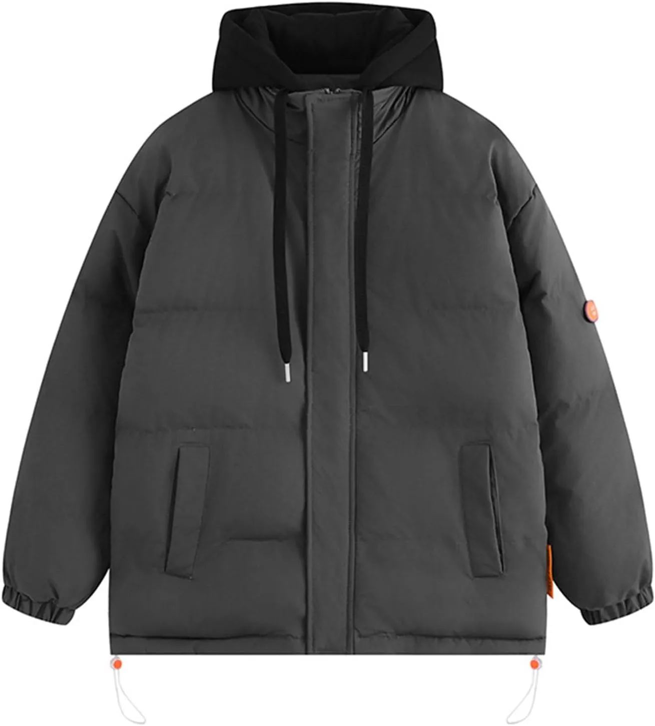Mens Thicken Puffer Jacket Plus Size Insulated Waterproof Down Coat Zip Up Hooded Outwear Warm Winter Quilted Jackets