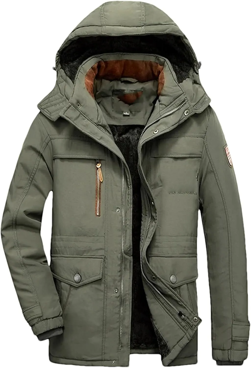 Men's Thicken Winter Coats Outdoor Warm Hooded Jacket Tactical Fleece Thermal Windbreaker
