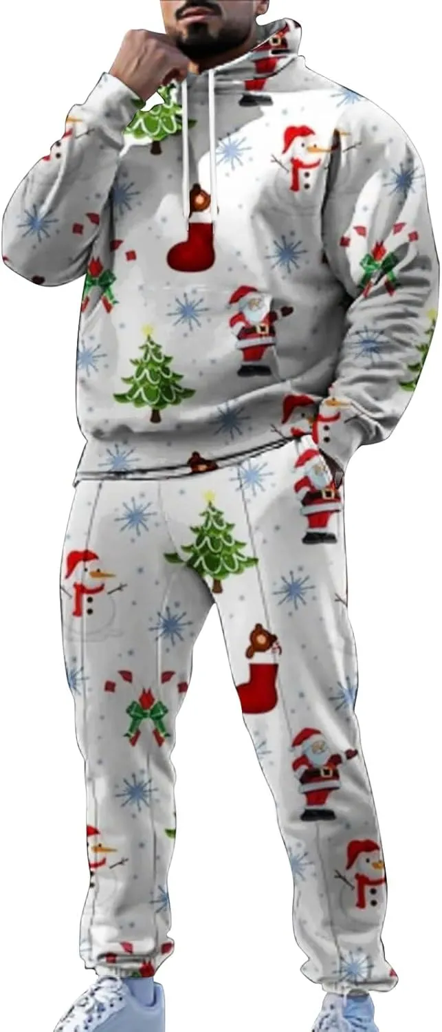Men's Tracksuit 2 Piece Hooded Athletic Sweatsuits and Sweatpants Suit Jogging Tracksuits for Men Conjuntos
