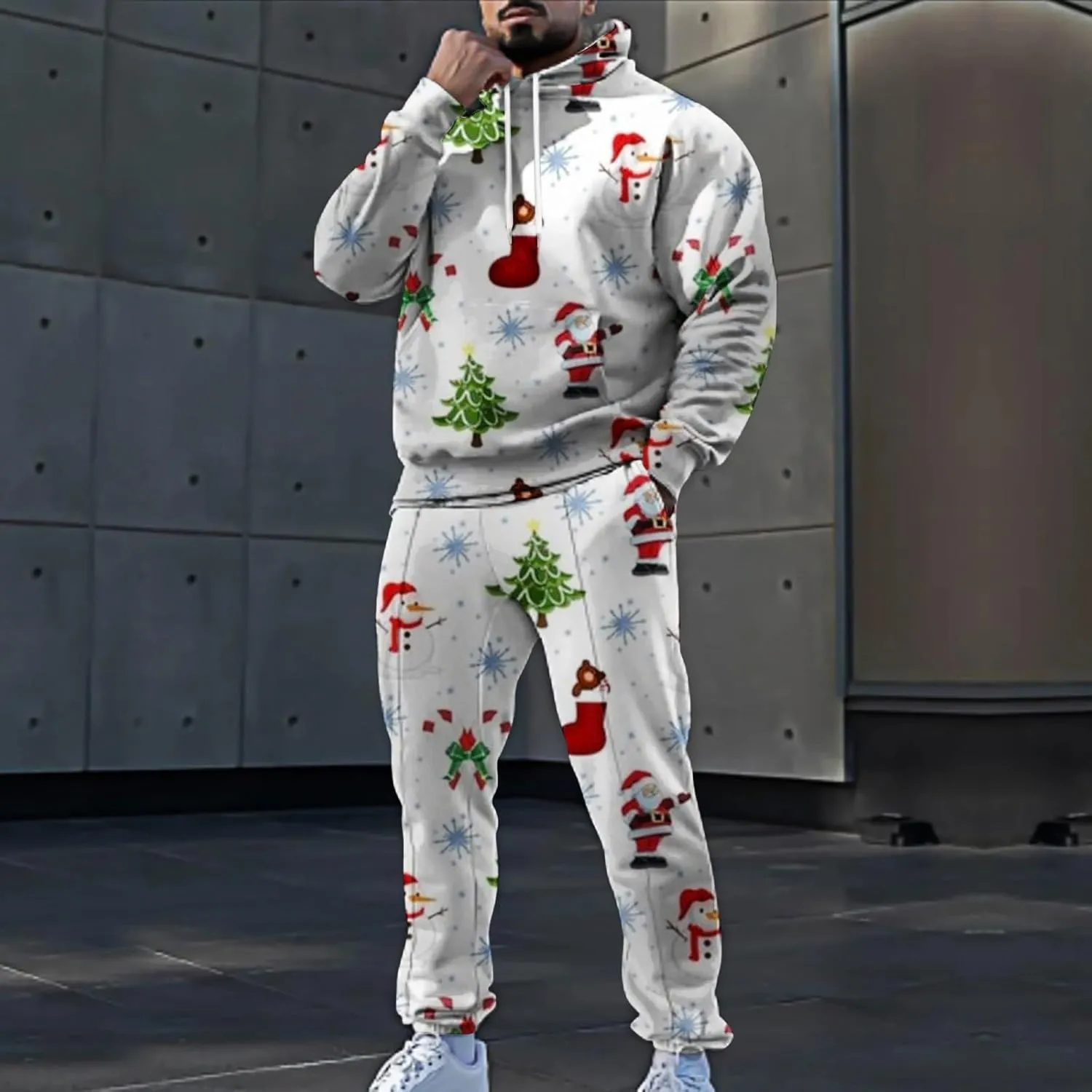 Men's Tracksuit 2 Piece Hooded Athletic Sweatsuits and Sweatpants Suit Jogging Tracksuits for Men Conjuntos