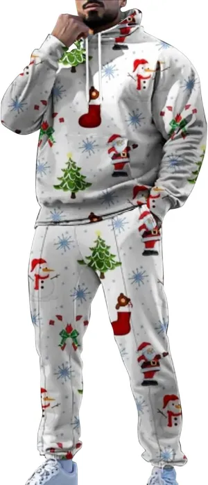 Men's Tracksuit 2 Piece Hooded Athletic Sweatsuits and Sweatpants Suit Jogging Tracksuits for Men Conjuntos