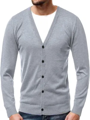 Men's V Neck Casual Lightweight Cardigan Soft Long Sleeve Sweaters Pocket Button Down Knitted Open Sweater