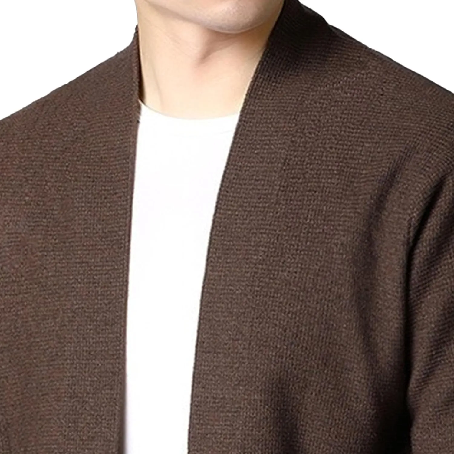 Men's V Neck Rib Knit Open Sweater Lightweight Button Down Knitted Cardigan Solid Slim Fit Knitwear Outerwear