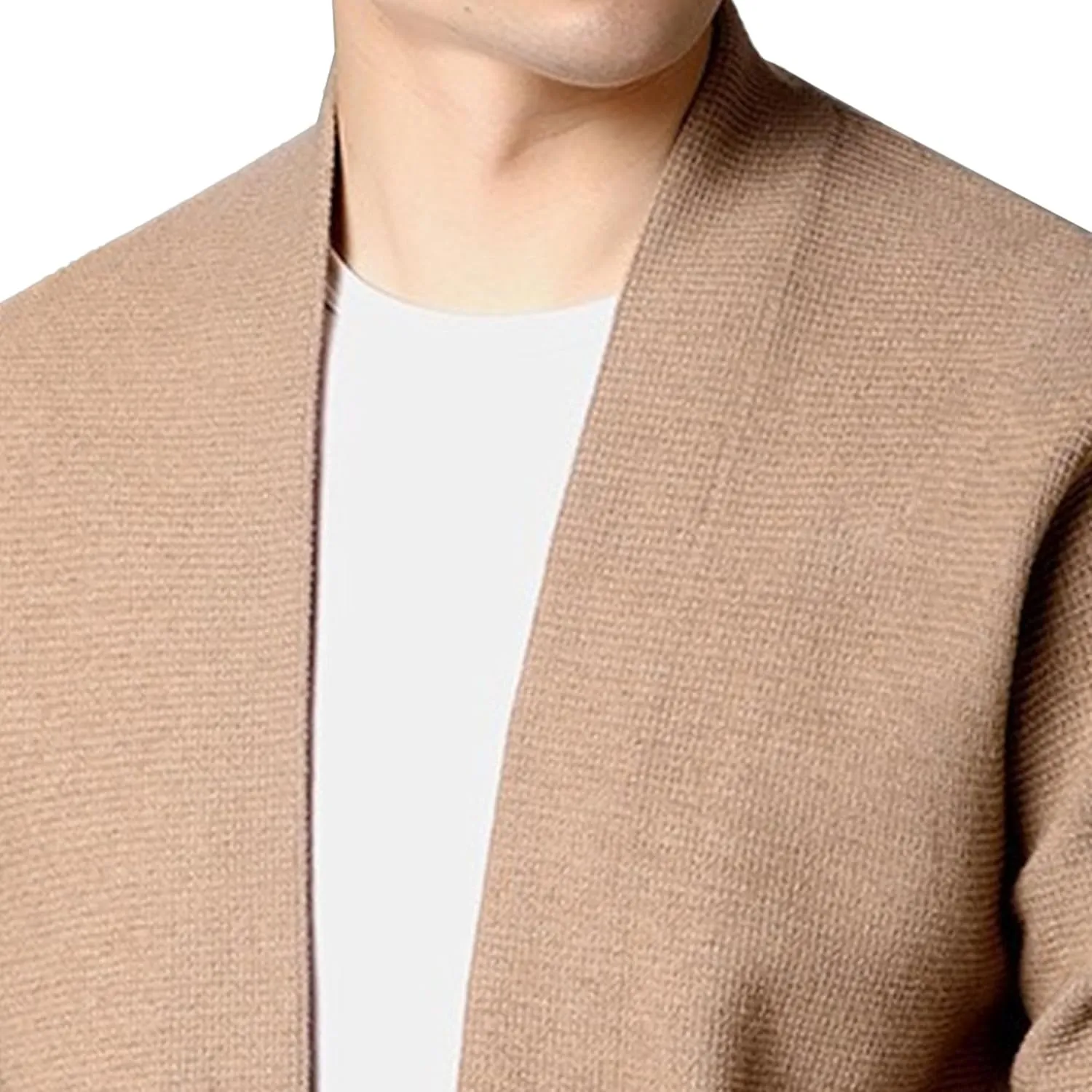 Men's V Neck Rib Knit Open Sweater Lightweight Button Down Knitted Cardigan Solid Slim Fit Knitwear Outerwear