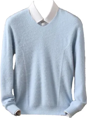 Men's Winter Basic V-Neck Sweater Long Sleeve Knit Pullover Sweaters Soft Lightweight Casual Tops