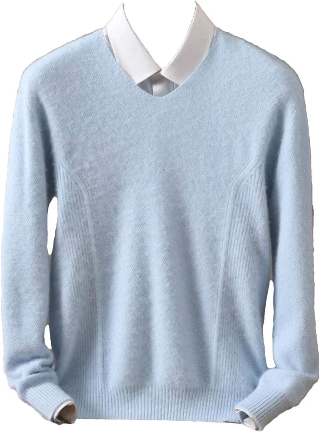 Men's Winter Basic V-Neck Sweater Long Sleeve Knit Pullover Sweaters Soft Lightweight Casual Tops