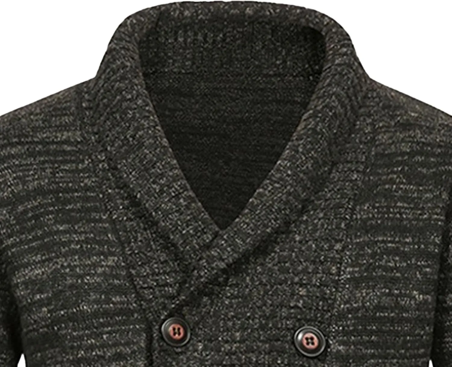 Men'sDouble Breasted Cable Knit Sweater Button Down Shawl Collar Cardigans Chunky Comfortable Knit Cardigan