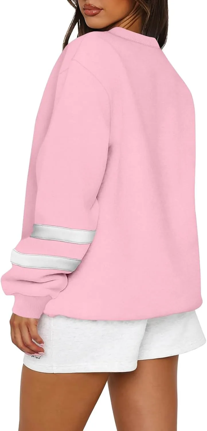 midelxp Womens Plus Size Sweatshirts Color Block Oversized Crewneck Sweatshirts Winter Warm Fleece Pullover Cute Fall Outfits