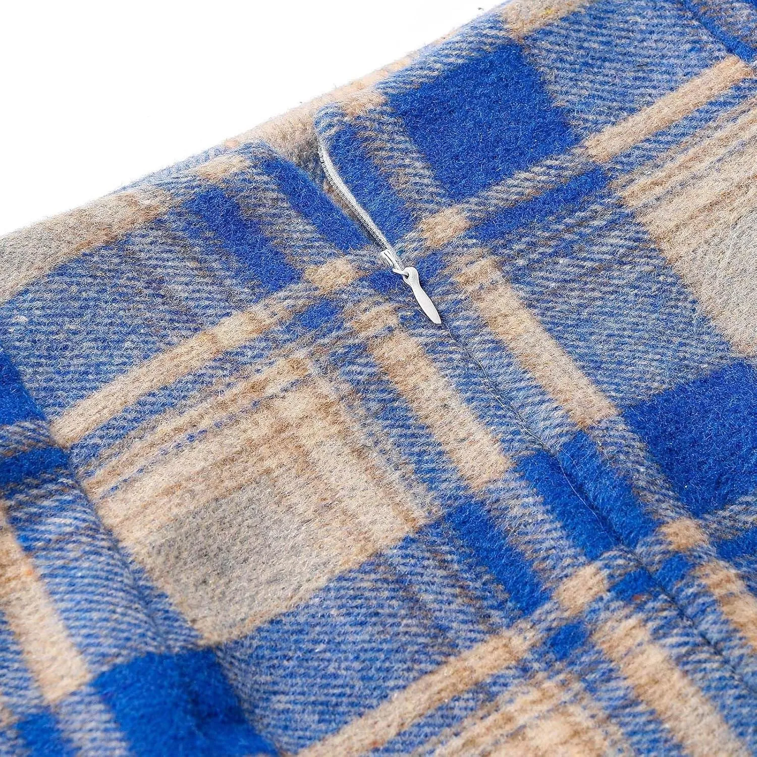 Midi Plaid Skirts for Women High Waisted Knee Length Wool Skirt 2024 Trendy Slim Fit Fall Winter Bodycon Wrap Skirt