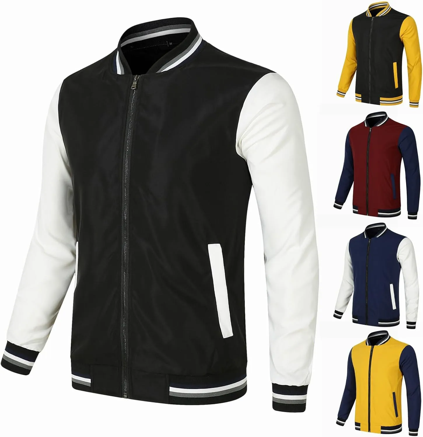 MIDOO Fleece Jacket Mens Full Zip Cardigan With Cotton Baseball Jacket Outdoor Cycling Windproof Jacket Coats for Men Winter