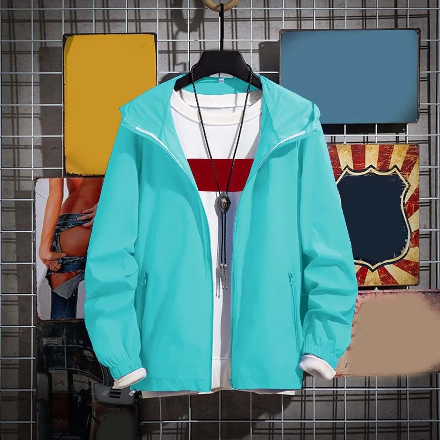 MIDOO Lightweight Jackets for Men Hoodie Casual Full Zip Long Sleeve Hooded Sweatshirt Athletic Sports Hiking Jacket Coats