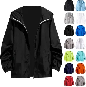 MIDOO Lightweight Jackets for Men Hoodie Casual Full Zip Long Sleeve Hooded Sweatshirt Athletic Sports Hiking Jacket Coats